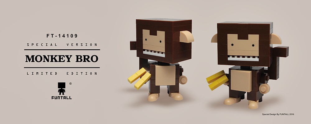 Funtall Cube Monkey Bro Special Animal Figure Design with Banana FT-14109