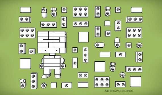 方頭 積木 玩具 funtall parts wall collection hobby