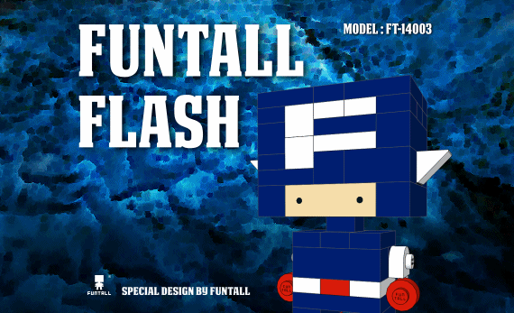 方頭積木 方頭閃電 的形象海報 post of FUNTALL flash, explore the deep blue cave.