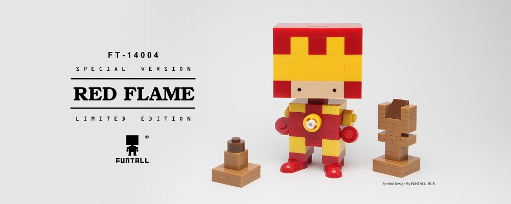 方頭人 積木公仔 Funtall Red Flame 紅色烈焰 Rony FT-14004