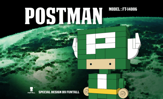 方頭積木 宇宙郵差 的形象海報 post of FUNTALL postman, view from the space.
