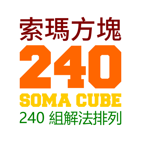 3D索瑪方塊有240種的立體解法. 240 solution for 3D soma cube.