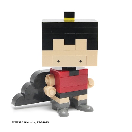 名稱:格鬥戰士, 型號:FT-14015, 系列:方頭人積木公仔. Name:Gladiator, Model:FT-14015, Funtall Amis series.