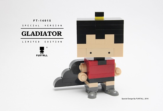 方頭積木公仔穿著戰士造型也可以很帥的! Funtall Gladiator wearing ancient warrior suit can be also in style.