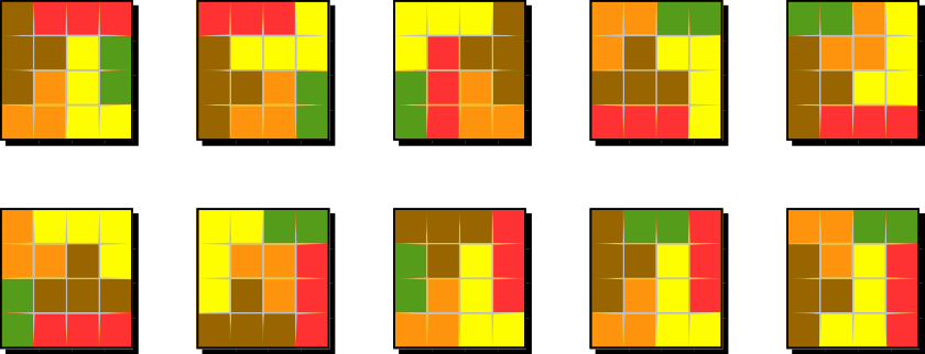 魔力正方形(Mori Square 4x4 solution) 4x4正方形解法/部分